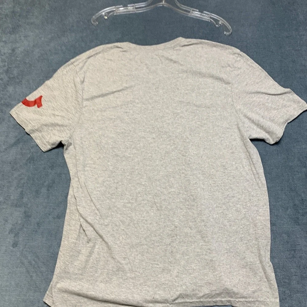 True Religion T Shirt Mens XL Heather Gray V-Neck Short Sleeve Classic Pullover